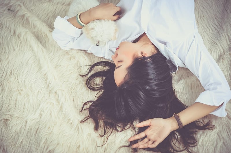 Woman practicing self-care